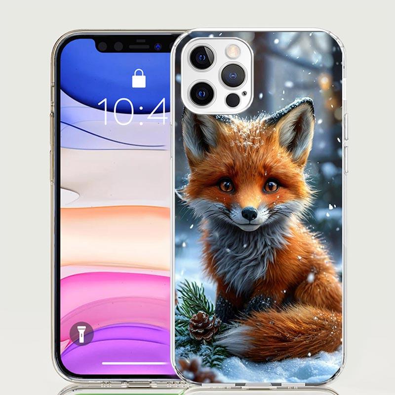 Animal Fox Phone Case For iPhone 17 Air 16 15 Plus 11 14 Pro Max 13 Mini 12 7 8 + SE Pattern Art Customized Cover 17 Air 16 15 P