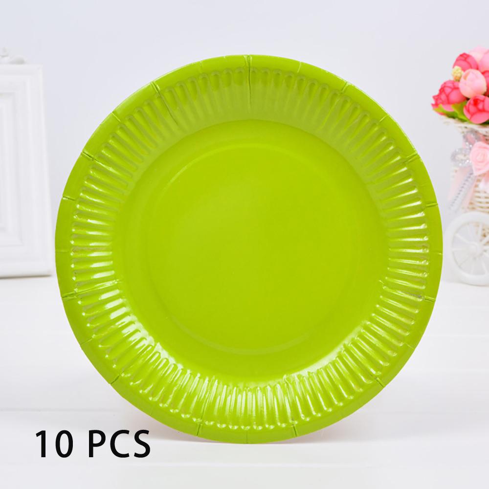 10 PCS Solid Color Disposable Paper Tray Eco-friendly Cardboard Diameter 18cm High quality white cardboard Handmade props