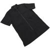 Grooming Workwear Nylon Anti- Static Work Clothes Hair Shirt Uniform Smock with Full Zipper for Cat Shop Black Size