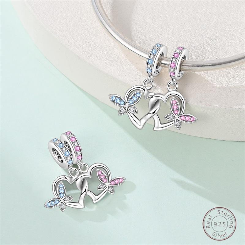 New Original Charm Bead Pendants Copper Crown Strawberry Perfume Gold Bow Fit Bracelet Necklace Women Jewelry