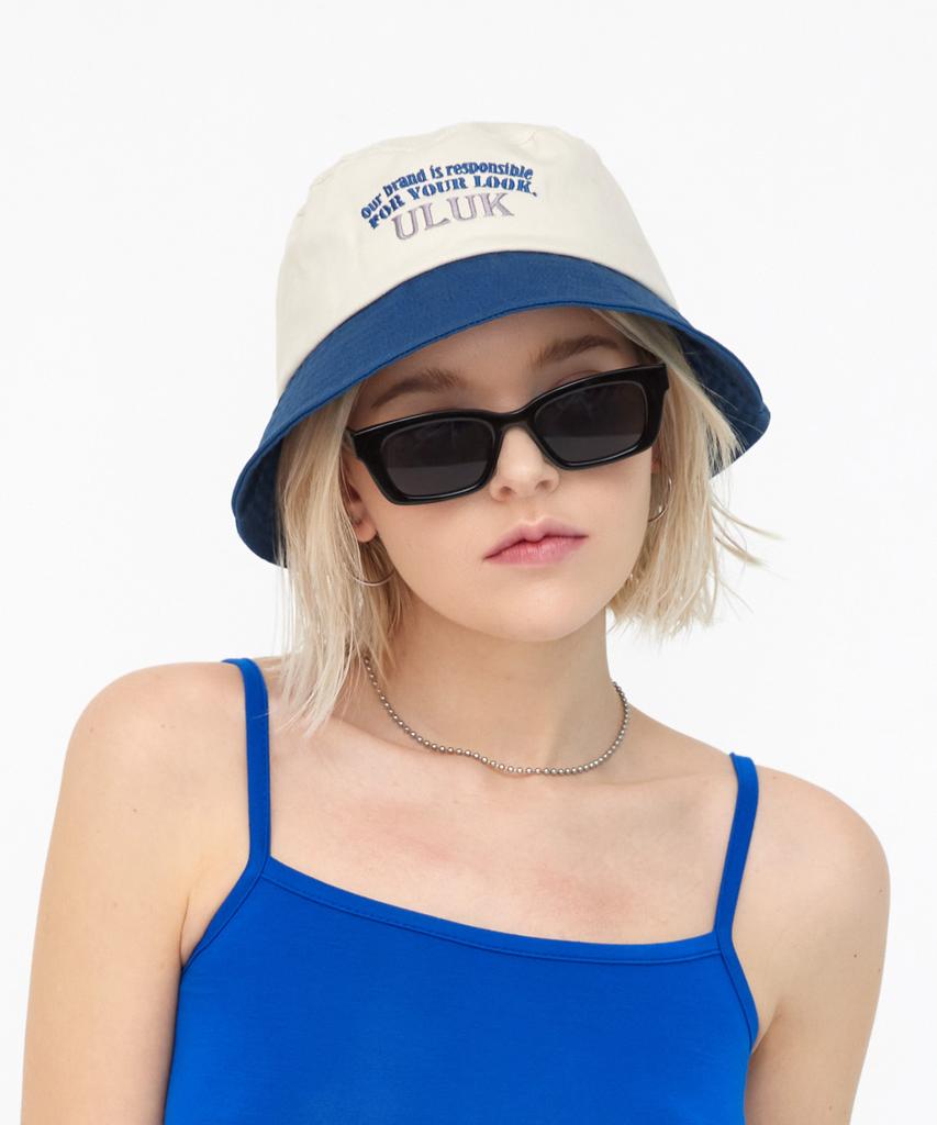 ULUK Long Algerie Embroidered Bucket Hat_Navy