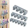 Kitchen Organizer Mop Holder Storage Rack, 3-5 Position Wall Mounted Shelf, for Broom Mops Hanger, ABS Home Organizer