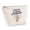 Toiletry Bag - PLANETEE - I Can't I Prefer Seahorses - Beige - 100% Cotton - 3 L - Metal Zip Closure