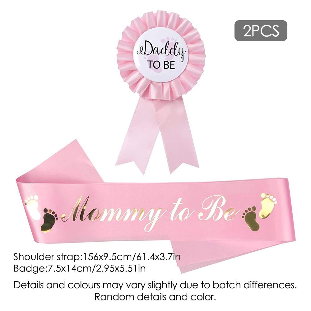 Mom to Be Dad to Be Shoulder Strap Collection designed for Infant Shower Gender Revealing Celebration Welcome Infant Celebration Shoulder Strap Badge
