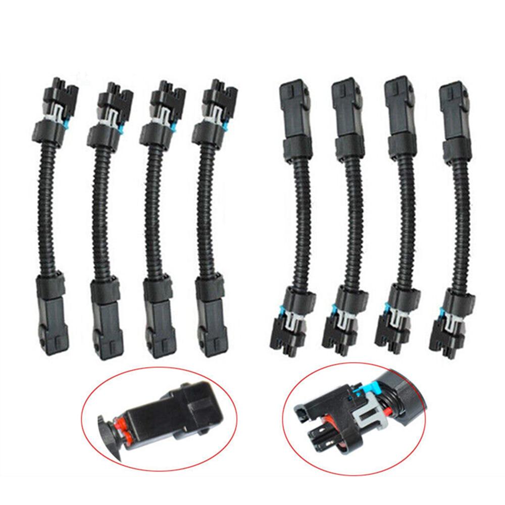 8Pcs For LQ4 LQ9 4.8 5.3 6.0 Wiring Harness to LS1 LS6 LT1 EV1 Injector Adapters