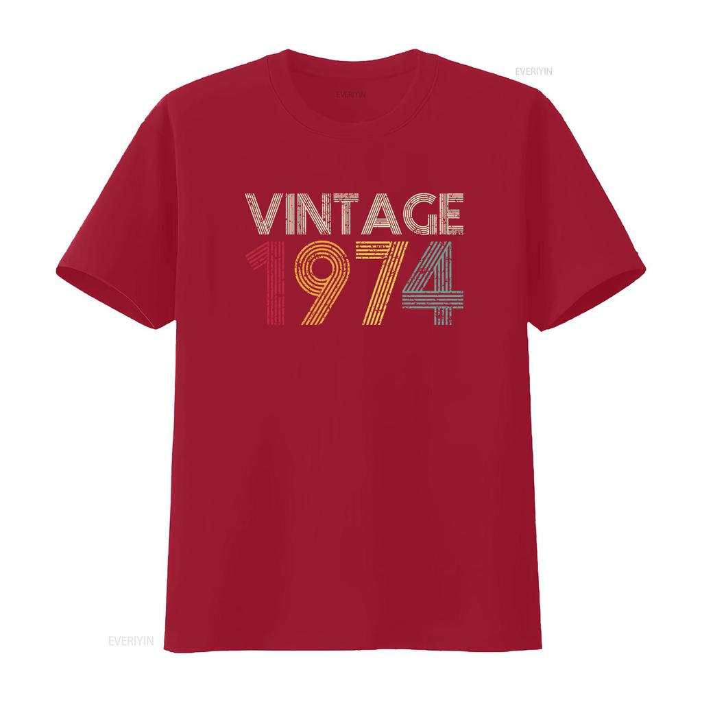 50th Birthday Vintage 1974 T Shirt for Best Friend Women vintage Washed fashion Soft Comfortable streetwear designer clothes