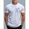 Baumwolle Sommer Herren Modisch Lässig Locker Papa Einfach Bedruckt Rundhals Kurzarm T-Shirt Oberteil