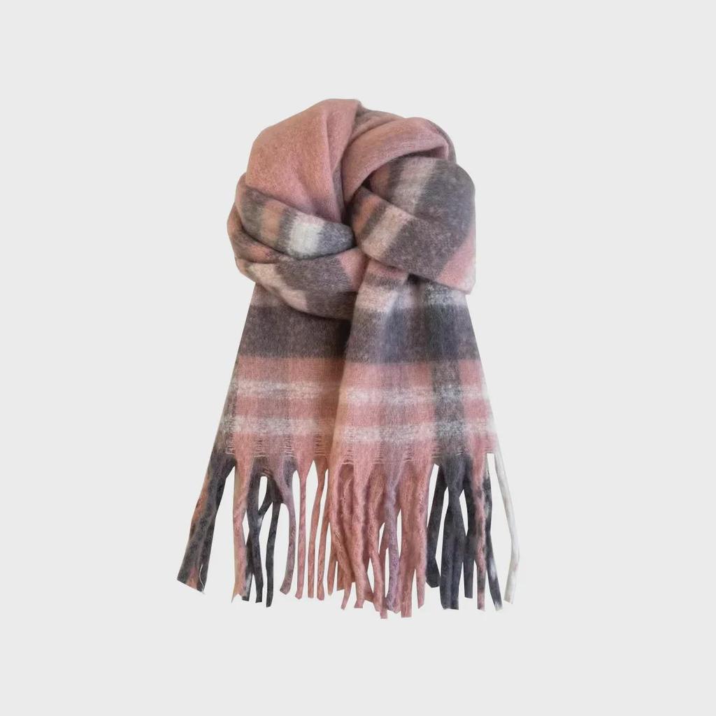 2024 Winter High-End Versatile Striped Scarf: Thickened, Warm, and Chic Korean Autumn/Winter Shawl