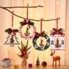 Round Christmas Decoration Square Christmas Wooden Pendant Cute   New Year