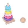 Wooden Macaroon Tower Children Puzzle Toys Montessori Educational Supplies Size Color Recognition Birthday Gifts for Kids TMZ