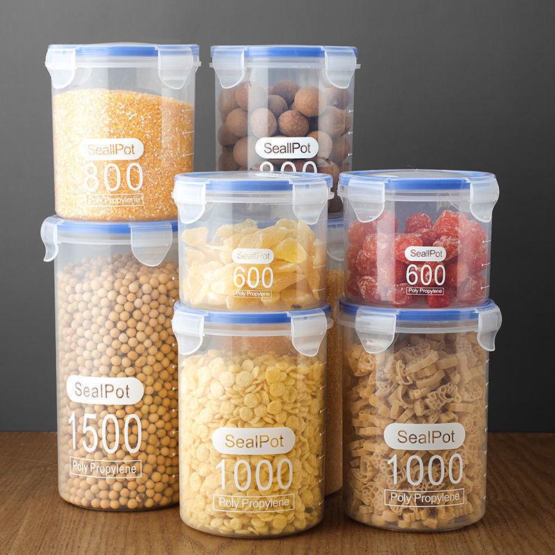 Transparent Moisture-Proof Storage Jar for Dried Fruits, Grains & Cereals - Sealed Fresh-Keeping Box for Home or Refrigerator Use