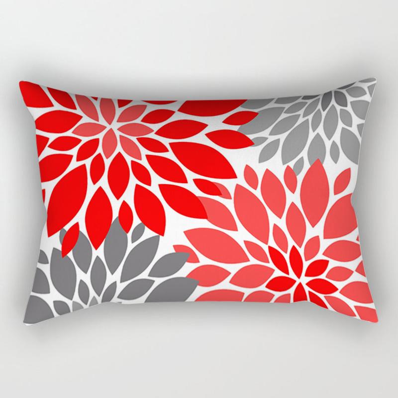 Nordic Red Sweet Cushion Cover Classic Geometric Fashion Home Decoration Living Room Sofa Pillowcase Car Waist Pillowcase 30*50