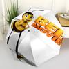 Bee Movie Print Automatic Umbrella, 8 Rib Iron Frame, Plastic Handle, Suitable for Outdoor Travel &Daily , Ideal Gift