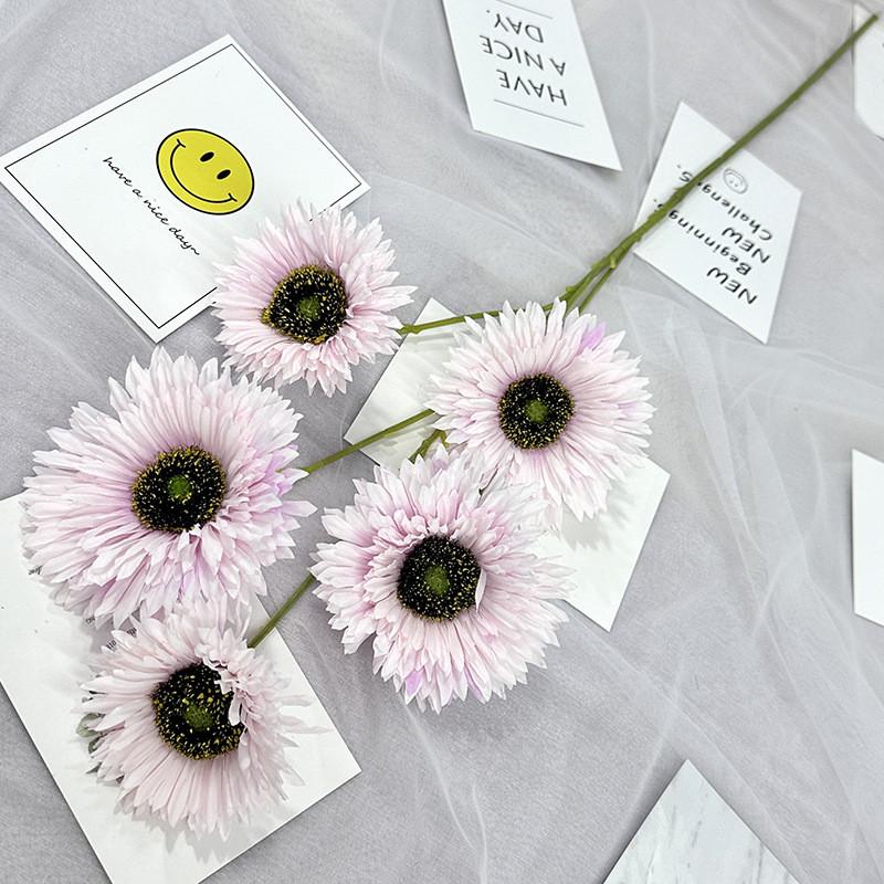 Sunflower Floral Arrangement With Artificial Silk Blooms For Home And Event Use Pink