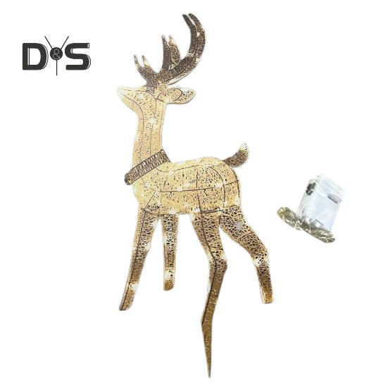 Christmas Lighted Reindeer Decorations Glowing Plastic Deer Ornaments with LED Lights for Indoor Outdoor Holiday Display