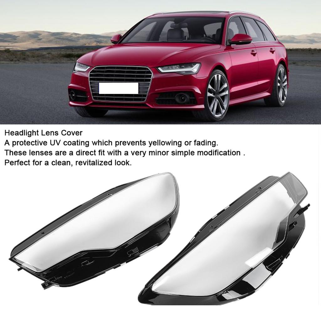 Left Right Headlight Lens Cover Accessory Fit for A6 C7 Pre‑Facelift 2013‑2015