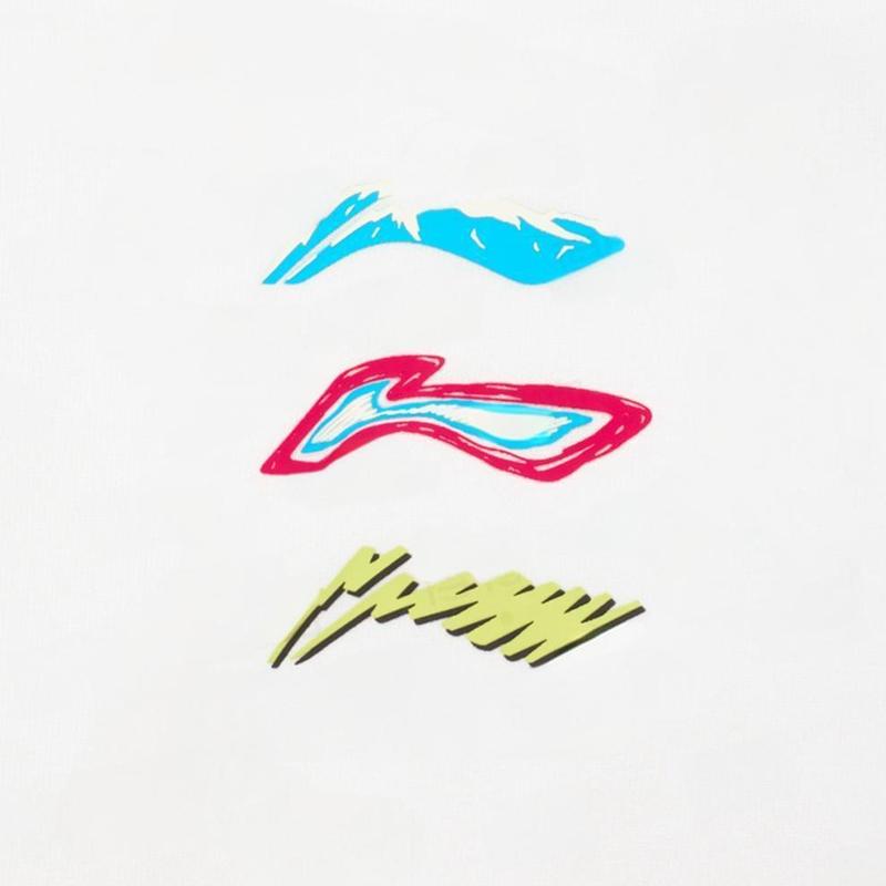 Li Ning Logo Print Round Neck Comfortable Fashion Short Sleeve Casual Sports Suit Unisex suit White Black YHSV371-2+YAPV001-1