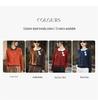 Women's Dark Blue Floral Knit Sweater - Lapel Long Sleeve, Two-Piece Look, Autumn/Winter Style
