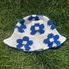 Spring Fisherman Hat for Woman Weaving Bucket Hat Crochet Flower Wide Brims Hat