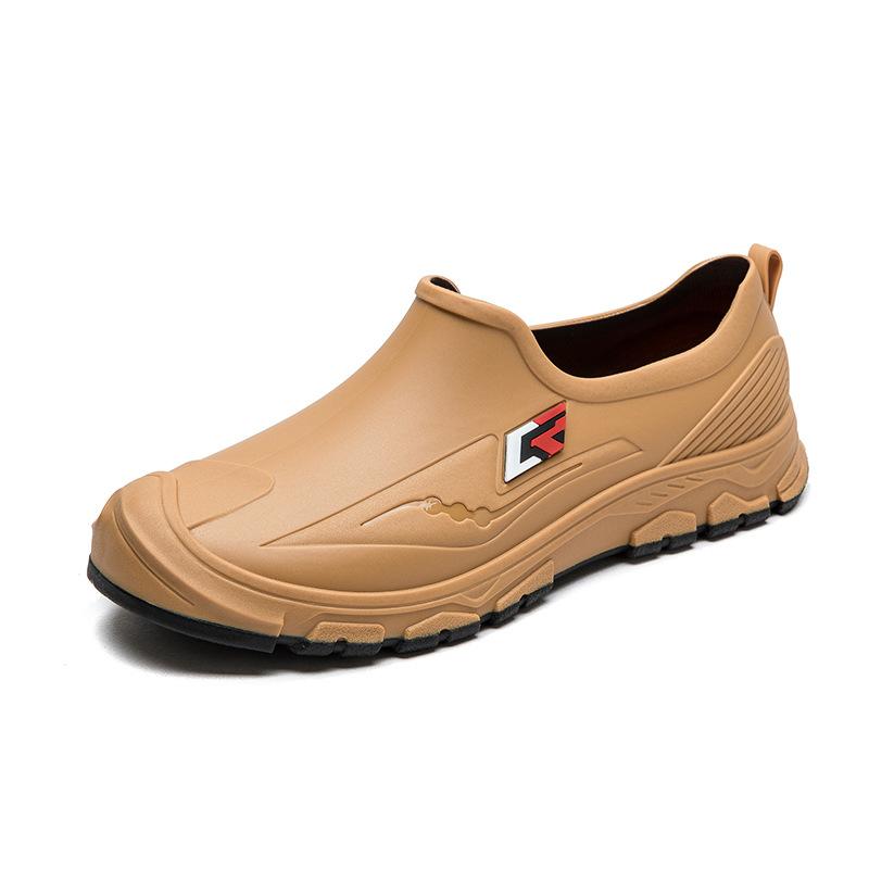 

Мужские дождевики с короткими башмаками, модная и удобная верхняя одежда, резиновые ботинки, водонепроницаемые, нескользящие и износостойкие, низкие дождевые сапоги для дождливых дней 44 жёлтый