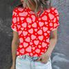 2023 Grenzüberschreitendes Sommer Herren Rundhals Kurzarm T-Shirt Liebe Damen 3D T-Shirt Digitaldruck Kurzarm Top