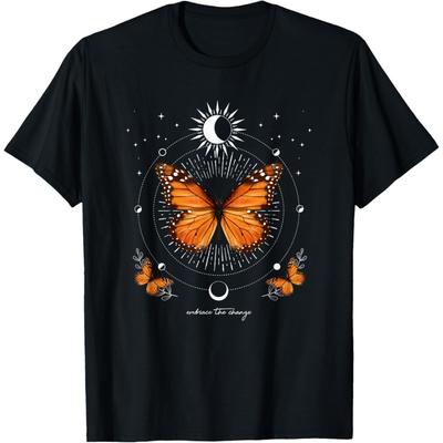 Monarch Butterfly Celestial Butterfly Sun Moon Phase Magical T-Shirt