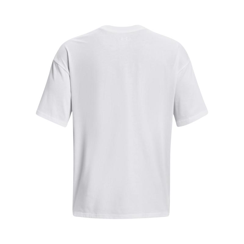 Under Armour Split Logo Print Loose Fit Training T-Shirt Men Tops White 1379557-100