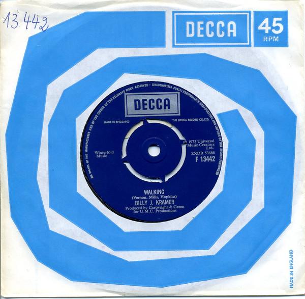 

7inch Record BILLY J. KRAMER Walking F13442 DECCA 1973 UK Pop Used