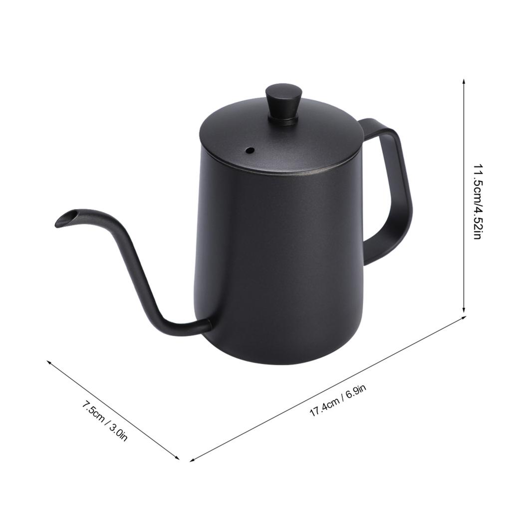 Stainless Steel Gooseneck Tea Kettle Pour Over Coffee   Narrow Spout Drip Pot (350ml)