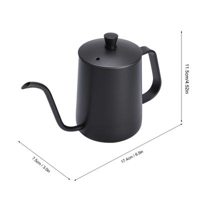 Edelstahl Schwanenhals Teekanne Pour Over Kaffee Schmale Tülle Tropftopf (350ml)