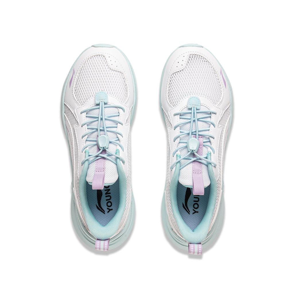 Pantofi de alergare Li Ning pentru copii Confortabili Absorbție a șocurilor Partea joasă Adidași pentru copii Standard-Alb Violet Concentrat YKFV062-8