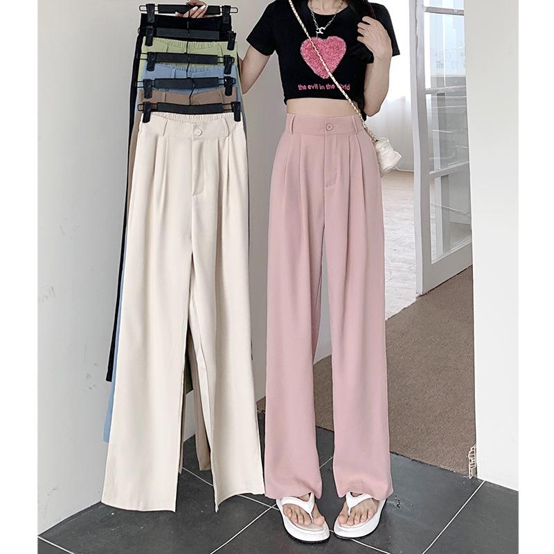 Narrow Version of Wide-leg Pants for Women In Spring and Autumn Draped Straight Trousers for Women, Slim and Casual, High-waisted Slim Suit Pants