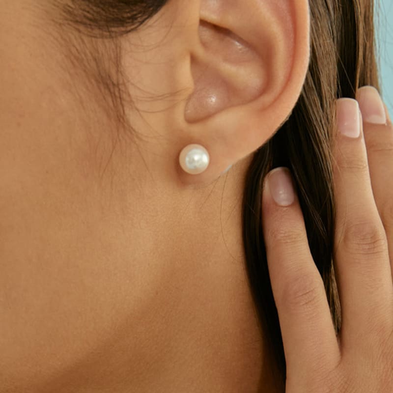 LUNNE 14k Reversible 8mm Pearl Earrings (14k Gold) #LFE15