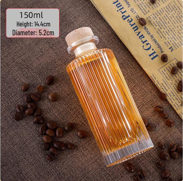 150ml Transparent Mini Glass Bottle for Liquor, Cold Brew Coffee, Fruit Wine, and Dispensing, with Sealed Two Ounce Capacity