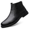 Fashion leather boots autumn and winter high-top sleeve genuine leather cowhide surface foot sleeve casual business leather shoes daily versatile