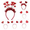 Valentines Day Cute Love Heart Headband Sequins Love Head Bopper Hair Hoop for Party Props Holiday Costume Accessory