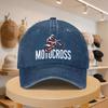 A MenS Baseball Cap Featuring a Motocross Design This Stylish And Casual Hat Is Adjustable And Perfect for Outings During Spri