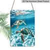2D Flat, Underwater Sea Turtle Duo Metal Sign - Durable Aluminum Ocean Themed Wall Decor, Beach House Living Room, Coastal Kitchen Wall, Nautical