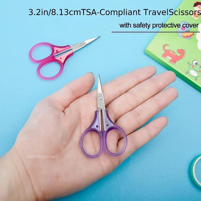 Compact Precision Craft Scissors Sharp Stainless Steel Blades with Protective Cap, Scrapbooking & DIY Apparel Sewing Supplies