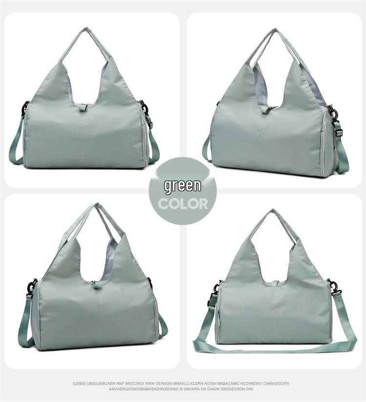 Women's Wear-Resistant Travel Sports Bag with Luggage Strap and Wet/Dry Separation