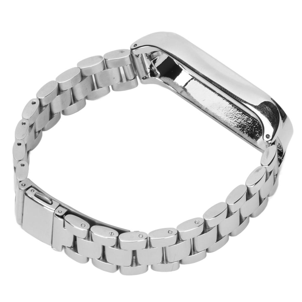 Smartwatch Wrist Band Strap Stainless Steel Anti Lost with Double Latch Folding Buckle for Mi Band 6Silver