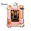Wood Decorative Frame Halloween Photo Refrigerator Magnet, Ghost Pumpkin Magnetic Picture Holder, Wooden for Holiday Party Kitchen Cartoon Holders