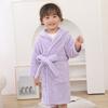 Kids Hooded Bathrobe Belted Pocket Thick Soft Quick Water Absorbent Solid Color Boys Girls Toddlers Robe Pajamas Sleepwear