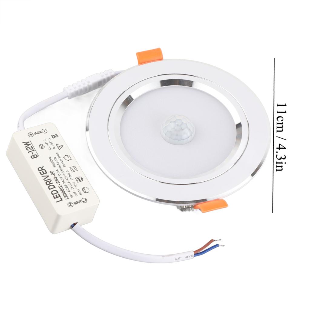 9w Round 18LED Infrared Sensor Downlight Human Body Induction Ceiling Light (cold white light)