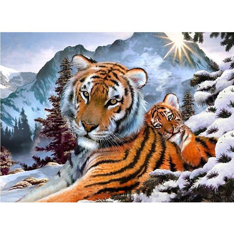 

5D DIY Бриллиант Тигр Стиль Бриллиант вышивка Наборы крестиком Домашний декор Подарки ручной работы