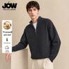JOW Men's Premium Wool Zipper-Collar Striped Sweater