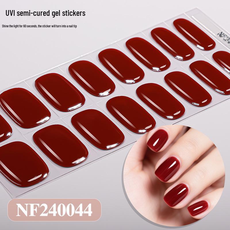 Zhengxiang Japanese Style UV Gel Nail Stickers - Solid Color, Semi-Cured, Popular Light Curing Design