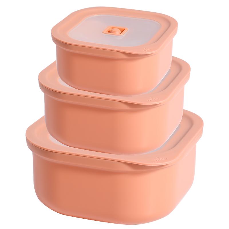 Cookware Sets 500ml 1L 1500ml 3-Piece Bento Box with Lid Plastic Heatable Bpa Free