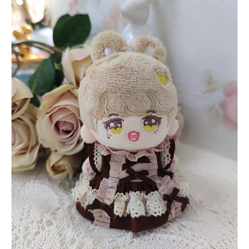 niannyyhouse 10cm Plush Toy Clothes Coffee Lace Dress Cotton Doll Dress