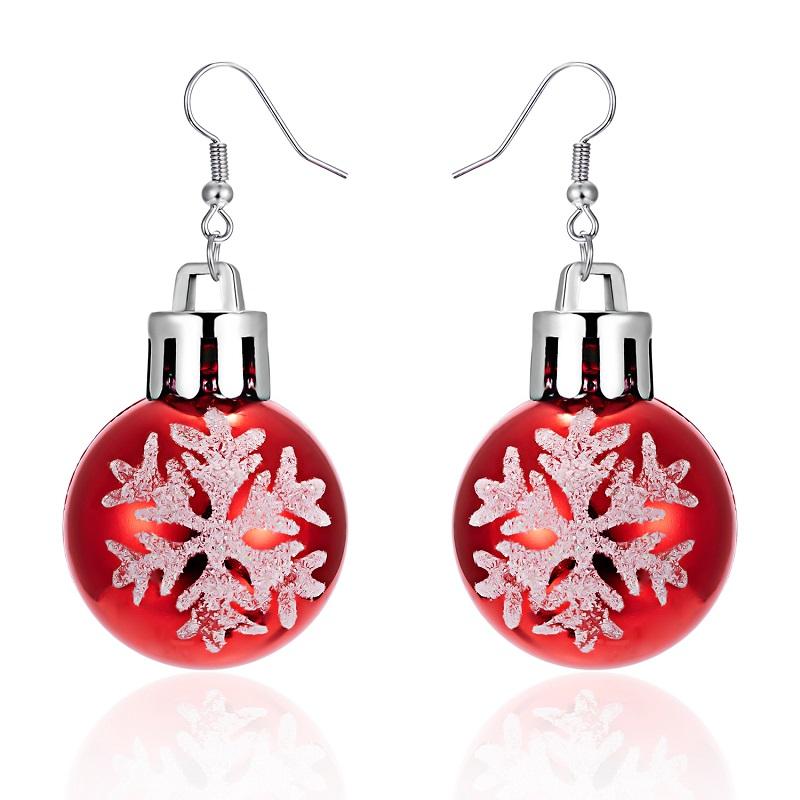 Weihnachtsstern Schneeflocke Kugelform Glühbirne Ohrringe Hängehaken Für Frauen Ohrhänger Drop Weihnachten Deko Party Schmuck Geschenk